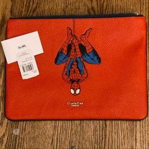 COACH Marvel large pouch/laptop case w/ Spider-Man